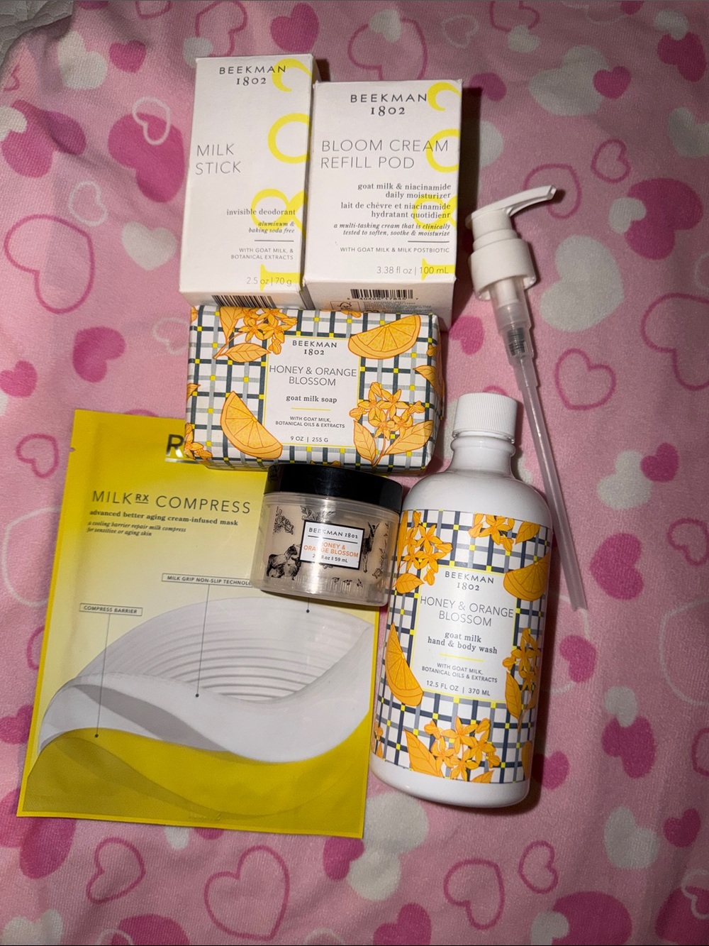 Beekman 1802 Honey & Orange Blossom bundle w/milk stick & bloom cream refill pod